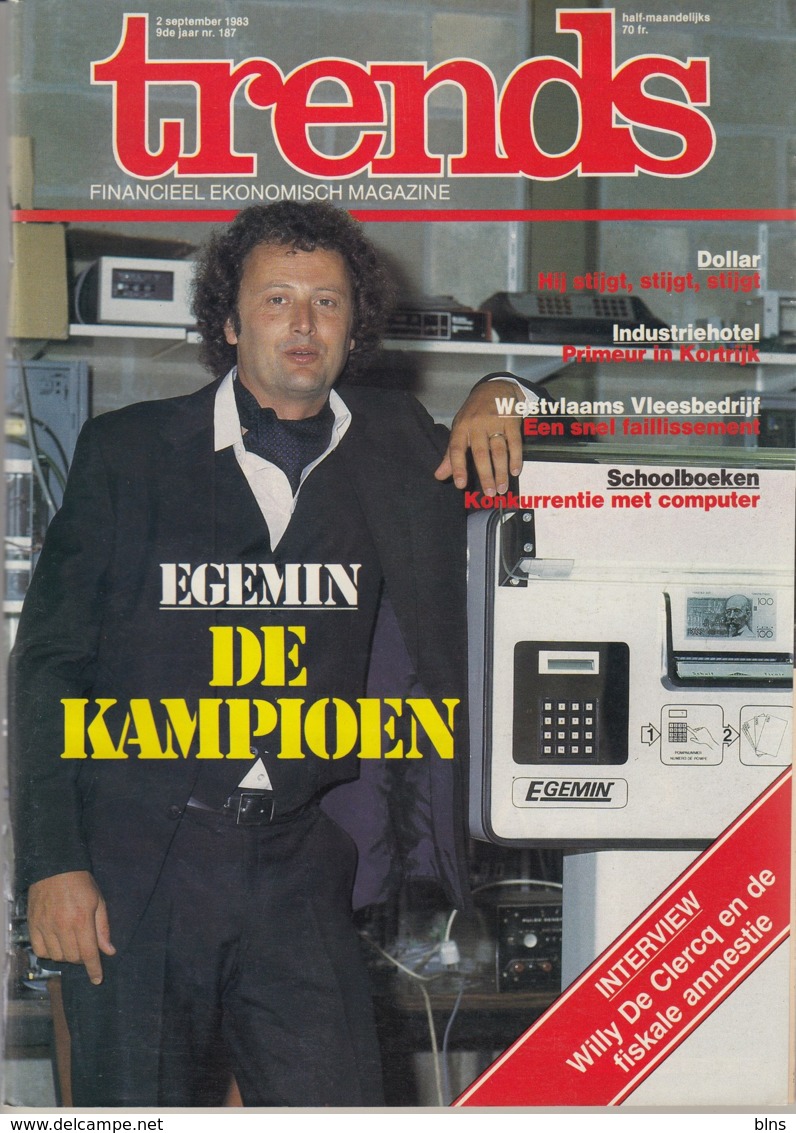 Trends 2 September 1983 - EGEMIN - Willy De Clercq Fiscale Amnestie - Westvlaams Vleesbedrijf - Industriehotel - Algemene Informatie