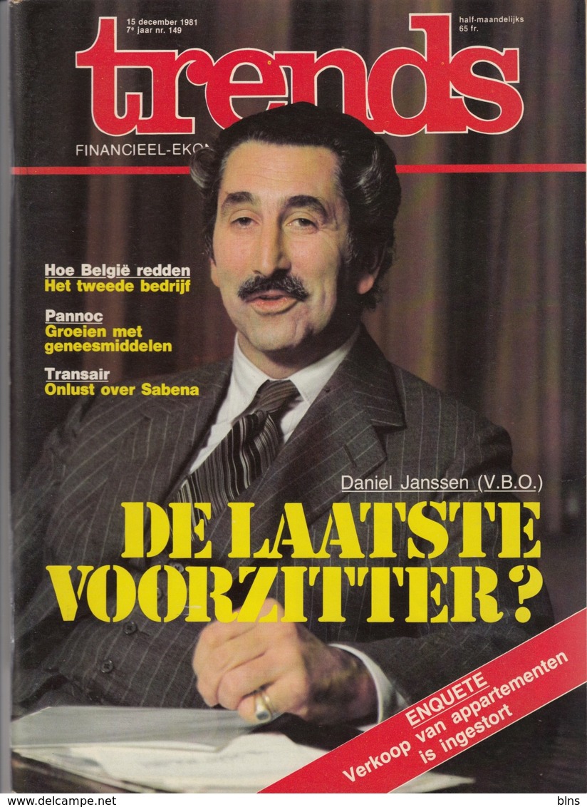 Trends 15 December 1981 - Daniel Janssen V.B.O. VBO - Pannoc - Transair Sabena - Algemene Informatie