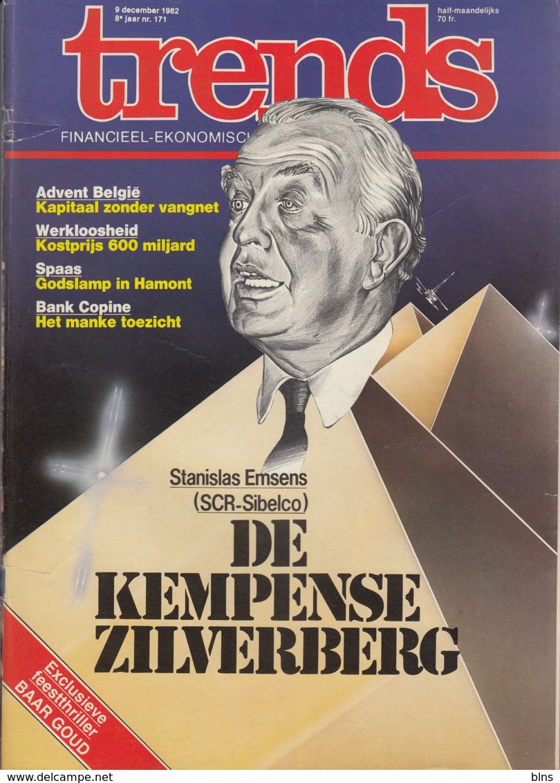 Trends 9 December 1982 - Stanislas Emsens SCR - Sibelco - Bank Copine - Spaas - Advent - Informations Générales