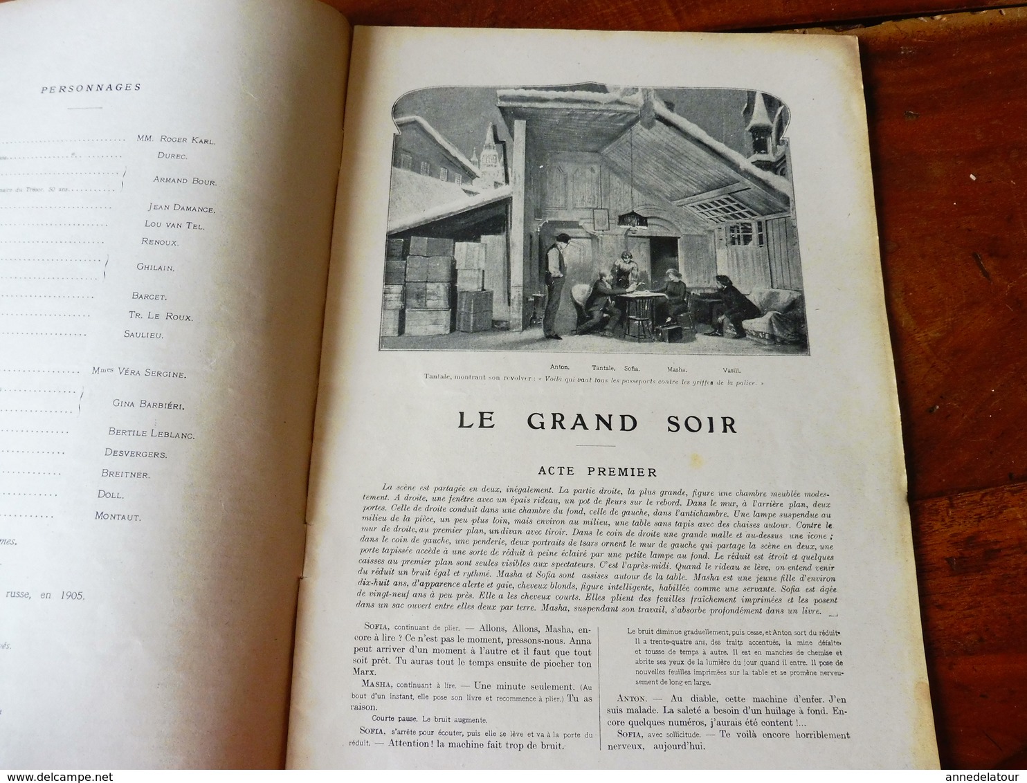 LE GRAND SOIR  (origine--->  L'illustration Théâtrale, Daté 1908 )  Avec Portrait De Léopold Kampf - Auteurs Français