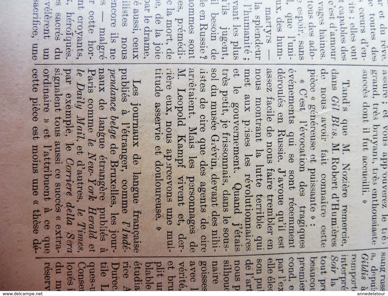 LE GRAND SOIR  (origine--->  L'illustration Théâtrale, daté 1908 )  avec portrait de Léopold Kampf