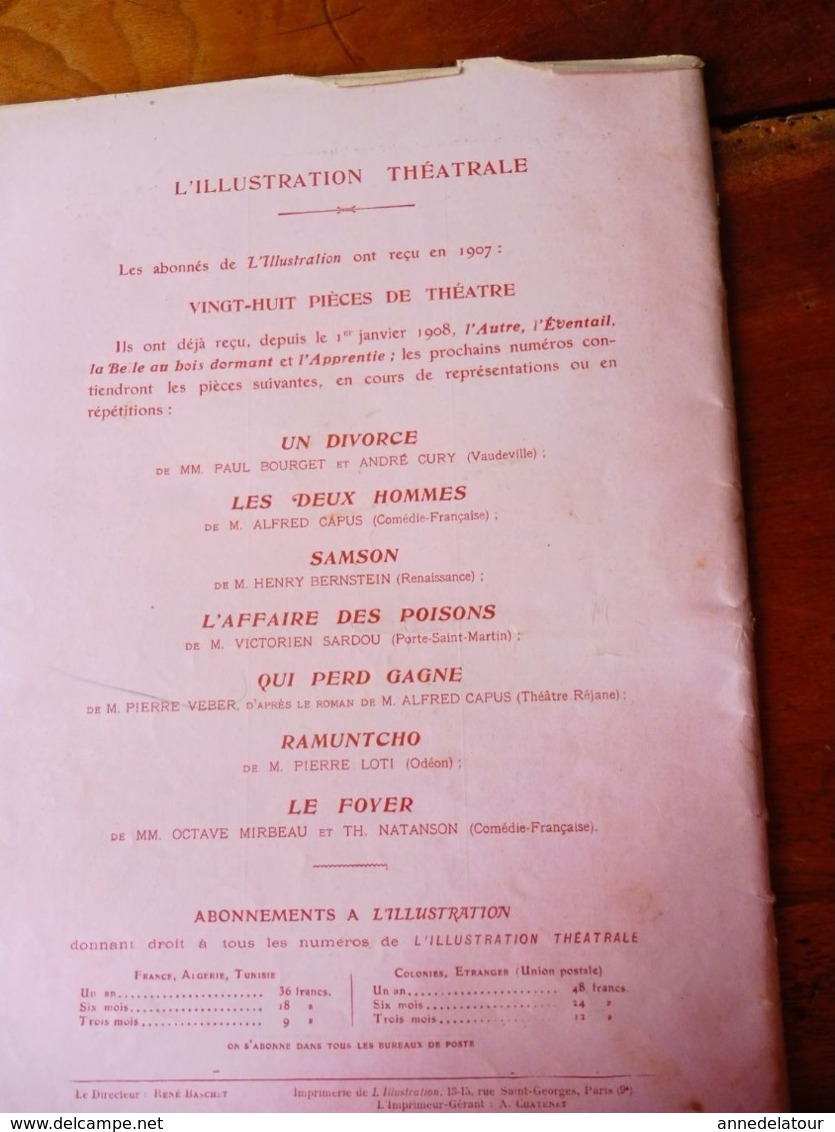 LE GRAND SOIR  (origine--->  L'illustration Théâtrale, daté 1908 )  avec portrait de Léopold Kampf