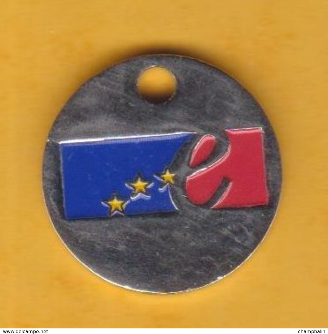 Jeton De Caddie En Métal - Conseil De L'Europe - Revers Pièce De 1 Euro - Trolley Token/Shopping Trolley Chip