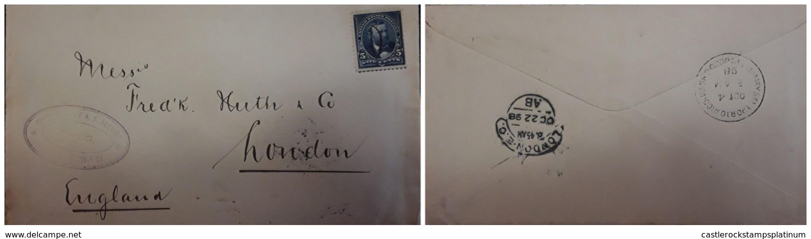 O) 1901 PUERTO RICO - PORTO RICO, US OCCUPATION,  SUCESOR DE A.J. ALCALDE, MANUSCRIPT CANCEL - ULYSSES GRANT 5 CENTS BLU - Porto Rico