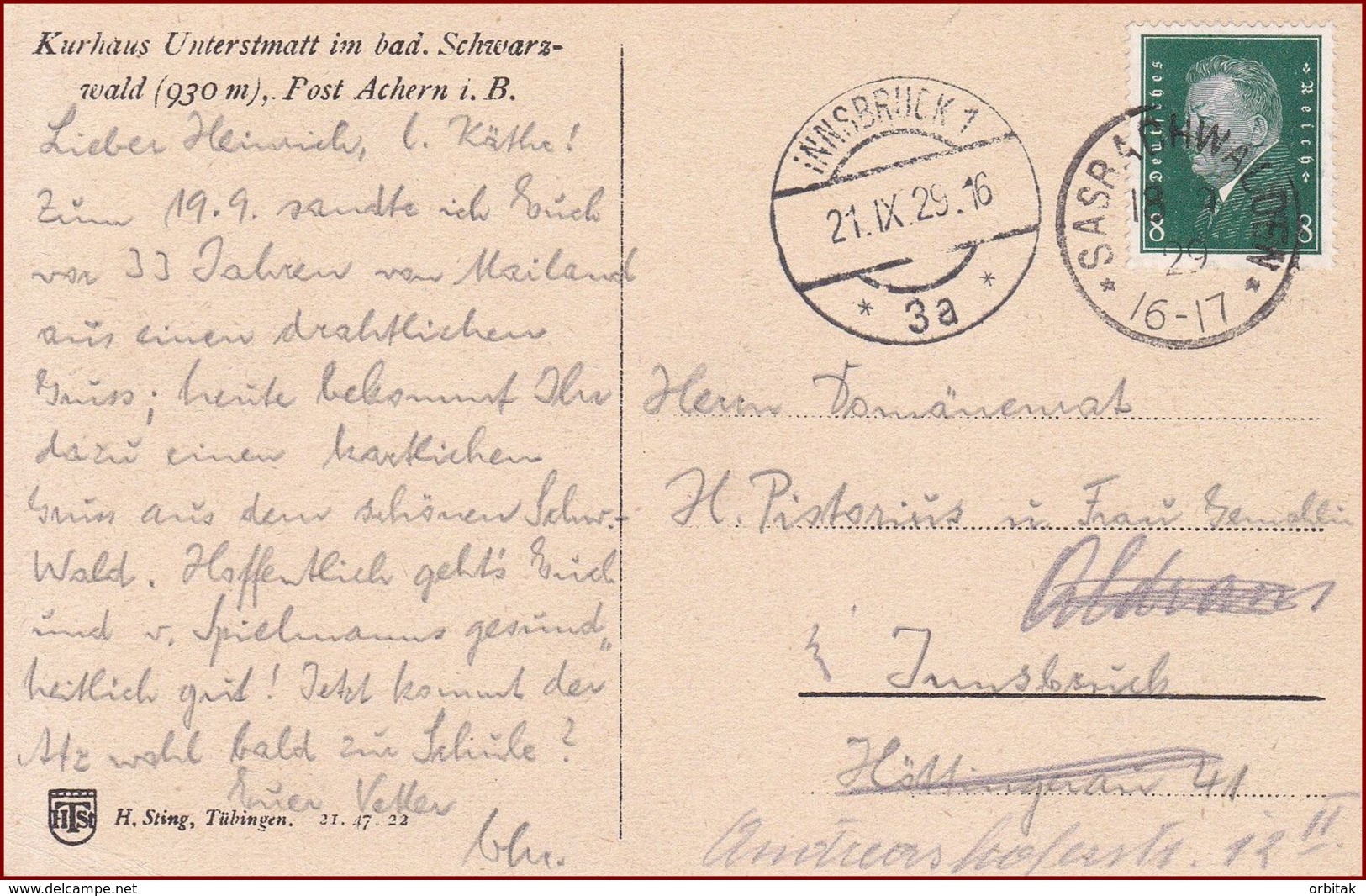 Achern * Kurhaus Unterstmatt, Schwarzwald * Deutschland * AK2694 - Achern