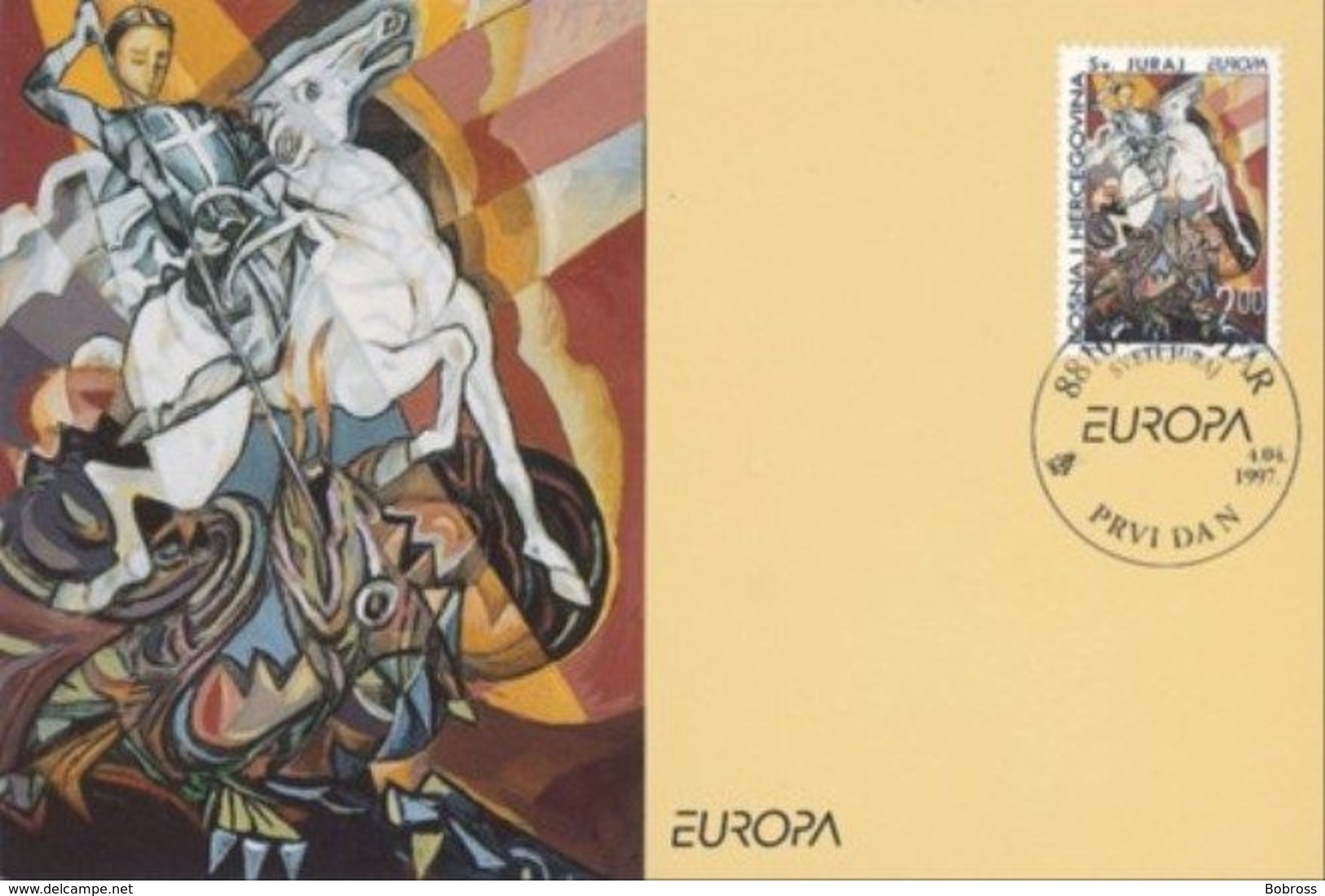 1997 MC 19/97, EUROPE, Myths And Legends, Saint George Kills The Dragon, Croat Post Mostar, Bosnia And Herzegovina, MNH - Bosnie-Herzegovine