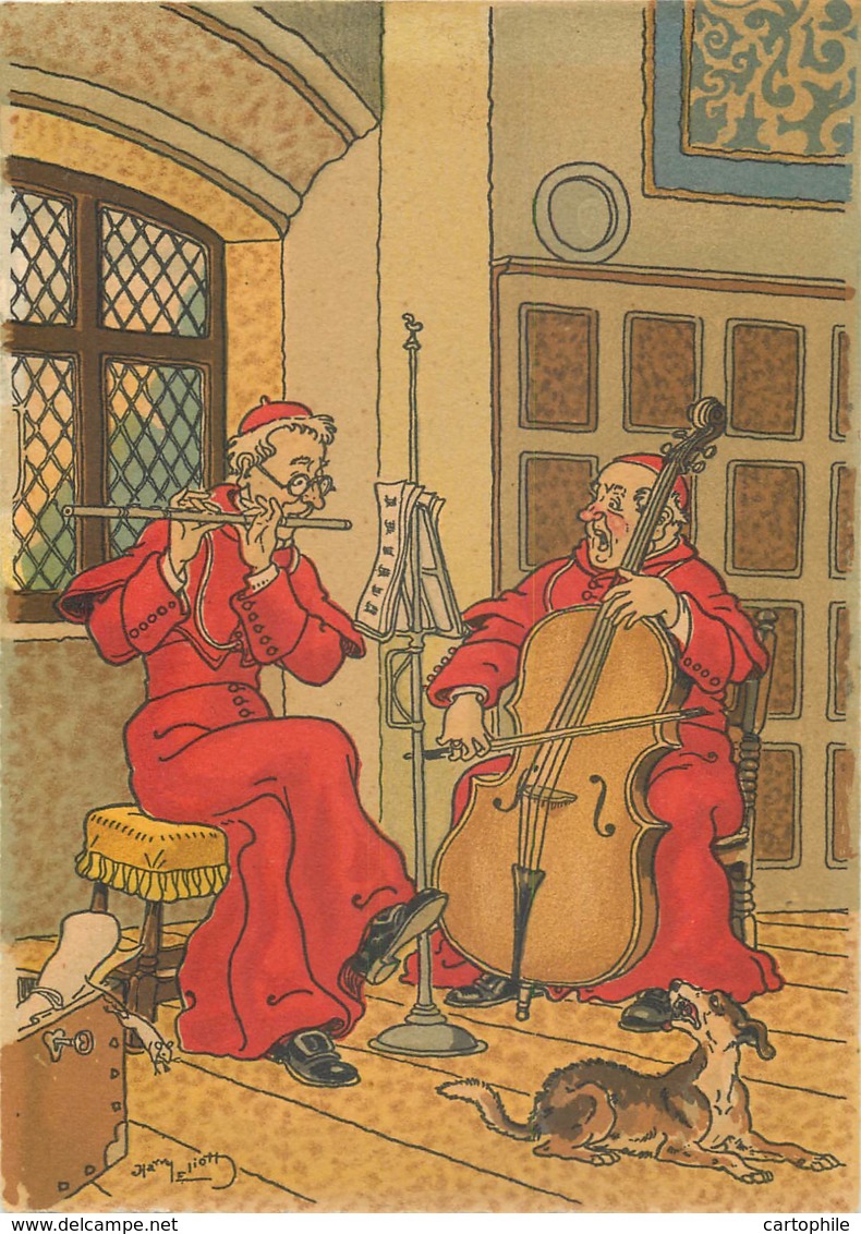 BARRE DAYEZ - Illustrateur Eliott - 2 Prêtres Jouant De La Flute Et Du Violoncelle - Serie 1171D - Elliot