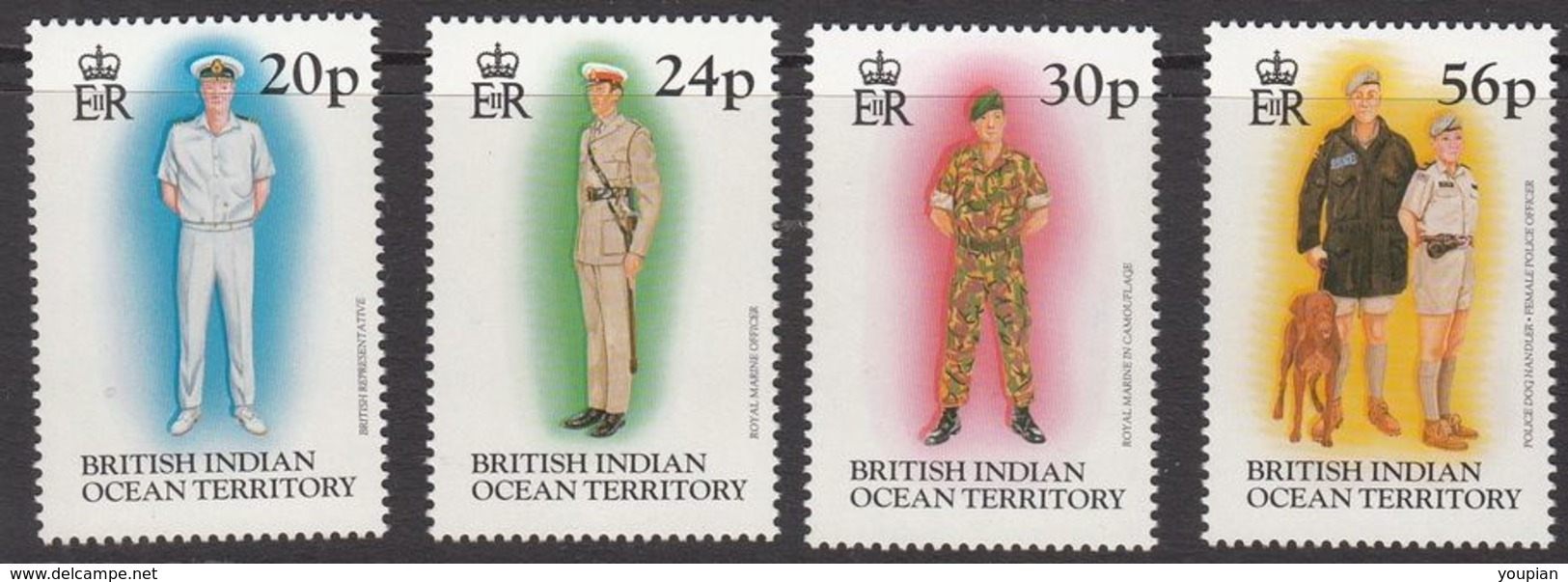 British Indian Ocean Territory (BIOT) 1996, Uniforms, MNH Stamps Set - Britisches Territorium Im Indischen Ozean