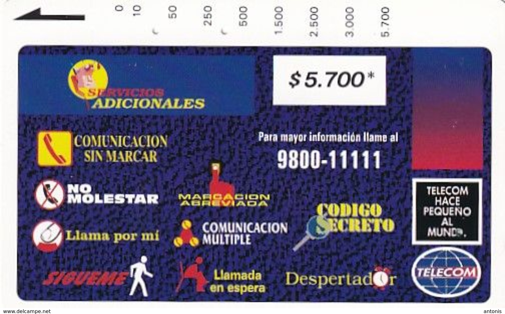 COLOMBIA(Tamura) - Montage Of Services 3($5700), Tirage 10000, Used - Kolumbien