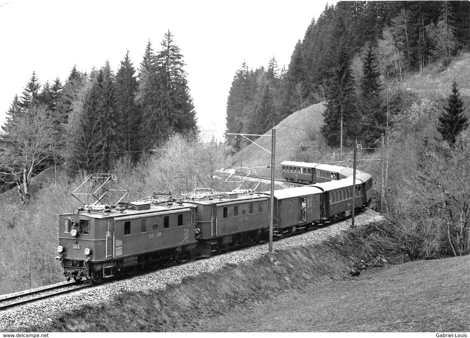 BVA - Saas Prättigau Serneus Ge 4/6 354 355  Rhätische Bahn -  Rhb - R.h.B. Ligne De Chemin De Fer Train - Saas Im Prättigau