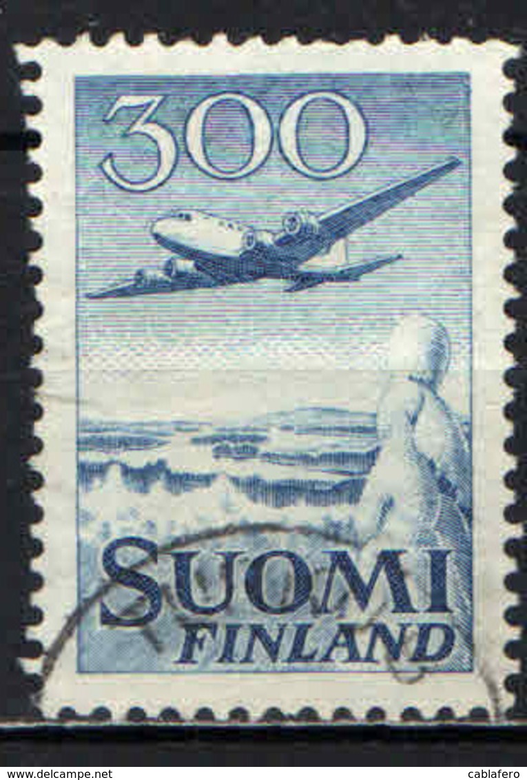 FINLANDIA - 1958 - AEREO IN VOLO (SENZA LETTERE MK) - USATO - Usados