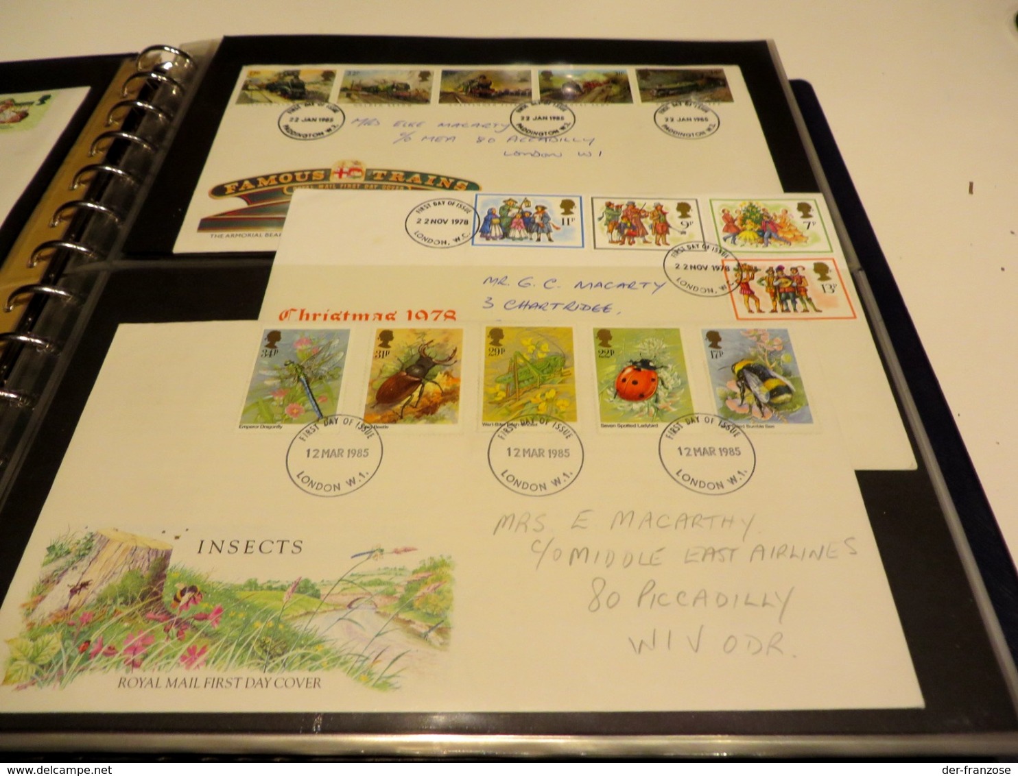 GROßBRITANNIEN  Posten  F D C  -  BELEGE. in  Einsteckseiten  im. SAFE - RINGBINDER