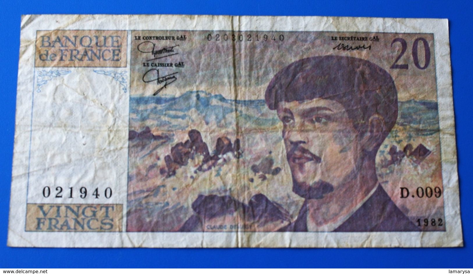 1982 Billet De 20 Francs - Billets  France  20 F 1980-1997 ''Debussy'' Série D.009 - 20 F 1980-1997 ''Debussy''