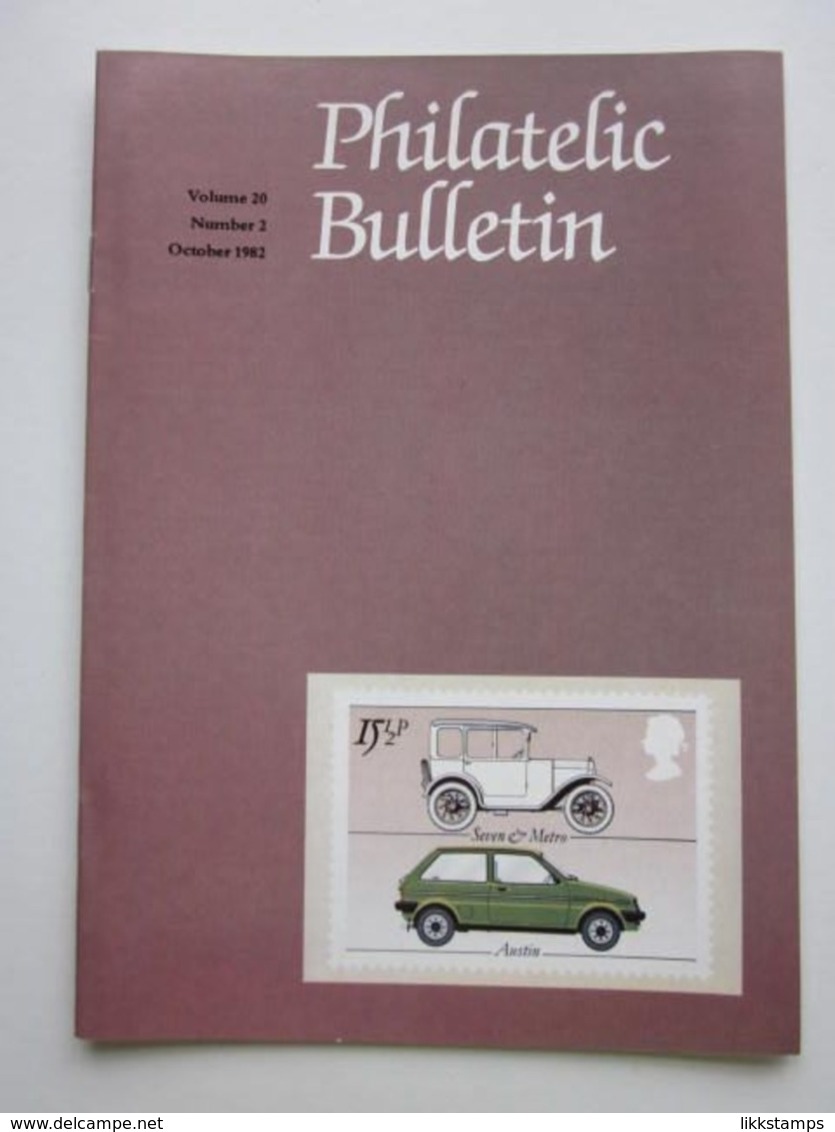 THE PHILATELIC BULLETIN OCTOBER 1982 VOLUME NUMBER 20, ISSUE No.2, ONE COPY ONLY. #L0243 - Inglés (desde 1941)