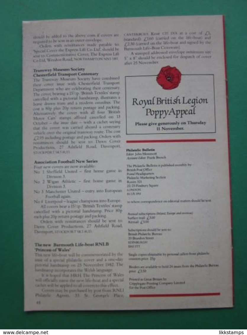 THE PHILATELIC BULLETIN NOVEMBER 1982 VOLUME NUMBER 20, ISSUE No.3, ONE COPY ONLY. #L0244 - Anglais (àpd. 1941)