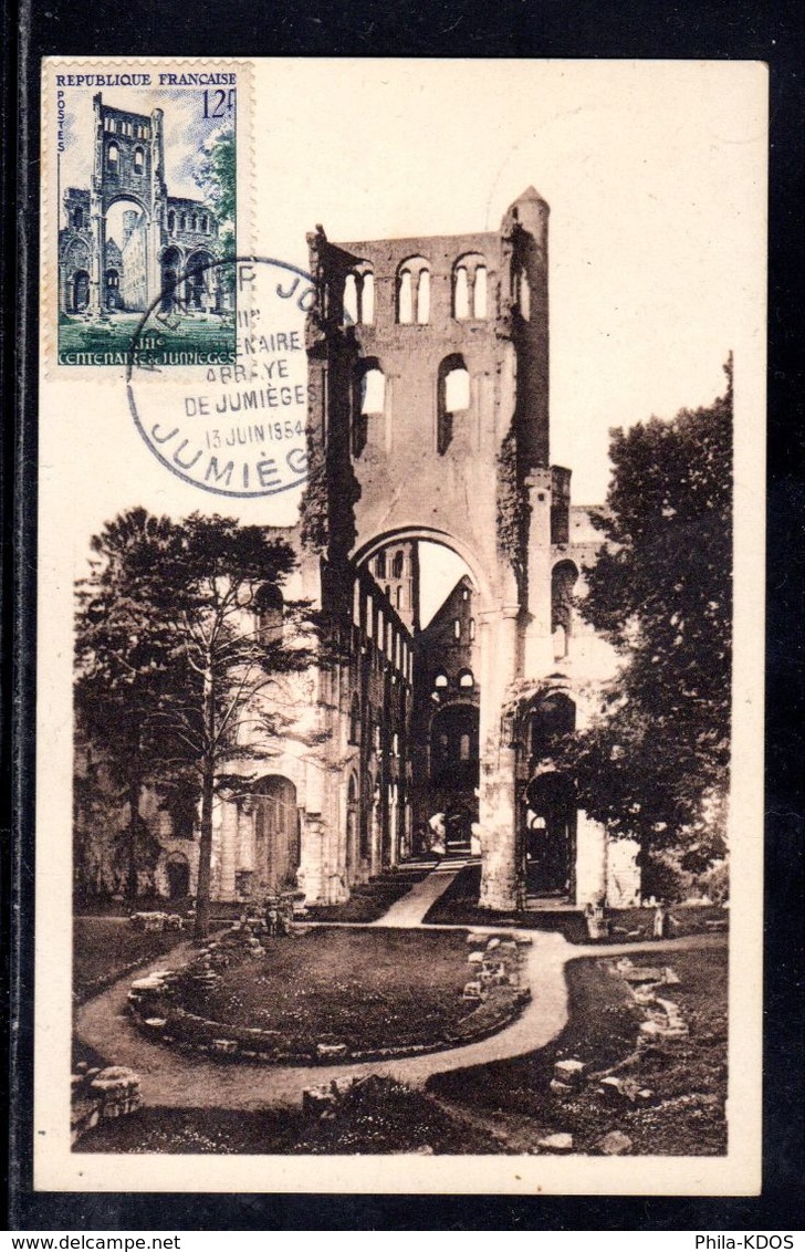 1954 " ABBAYE DE JUMIEGES " Sur Carte Maximum N° YT 985 Voir Les 2 Scans Parfait état CM - 1950-1959