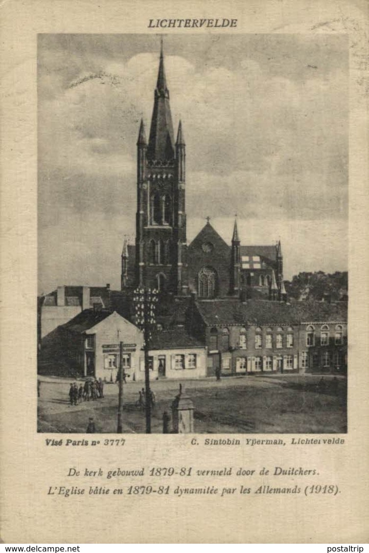 Lichtervelde - De Kerk DOOR DE DUITSERS VERNIELD  BELGE BELGIQUE 1914/15 WWI WWICOLLECTION - Lichtervelde