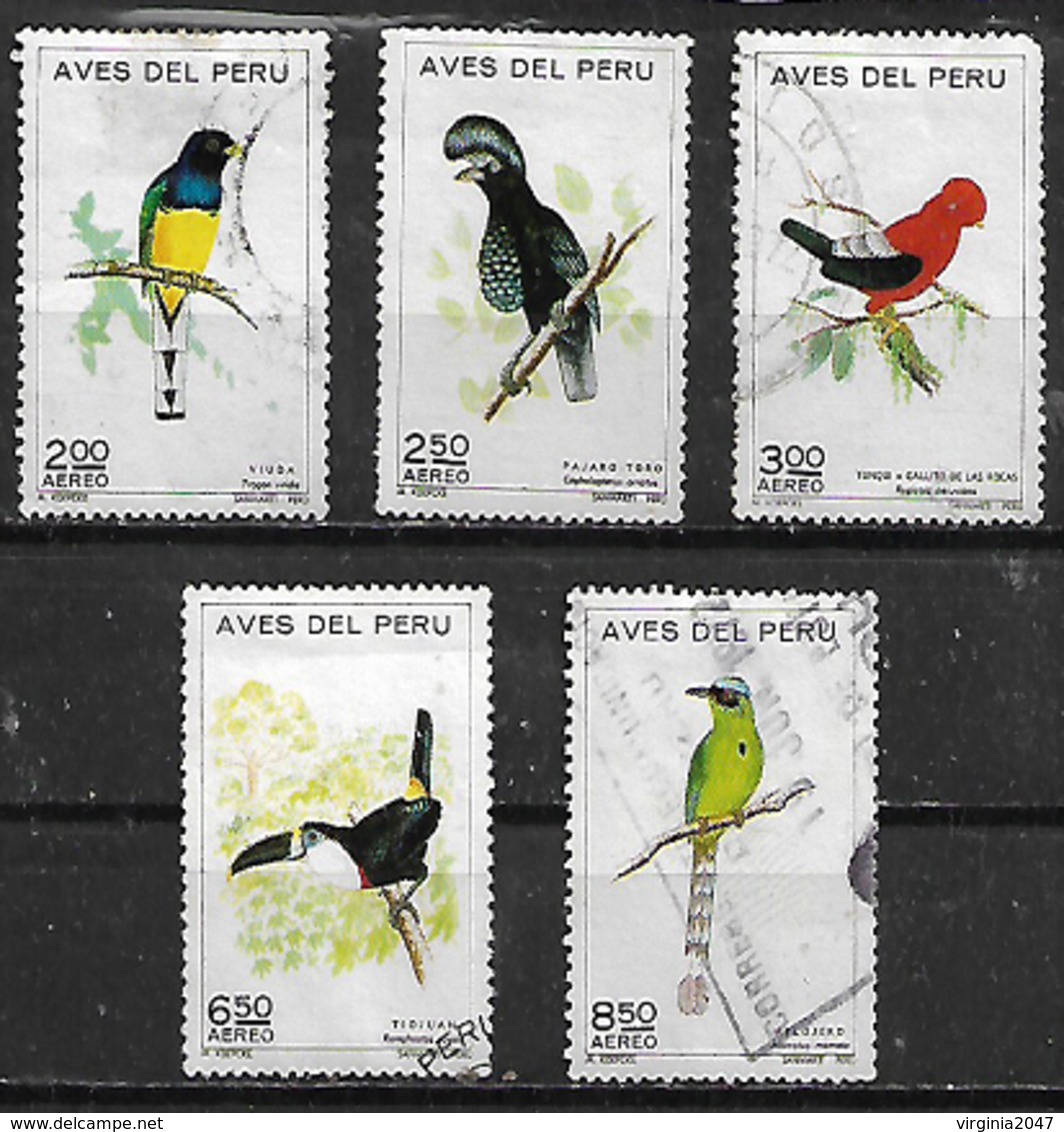 1972 Peru Fauna Aves Del Perú Pajaros 5v. - Uccelli Canterini Ed Arboricoli