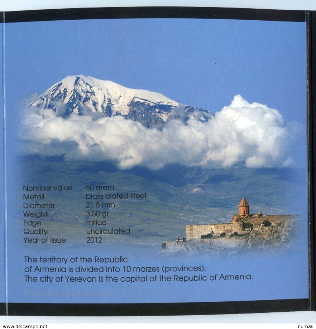 ARMENIA 50 DRAM 11 COINS SET UNC 2012 PROVINCES REGIONS AND YEREVAN IN THE OFFICIAL ALBUM