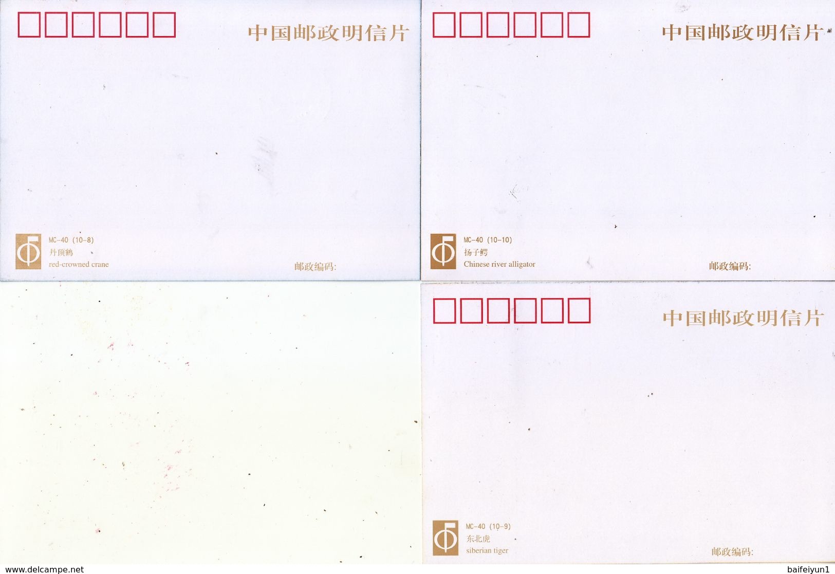 China 2000-3  MC-40 1st Class Wildlife Protection stamps Maxcards