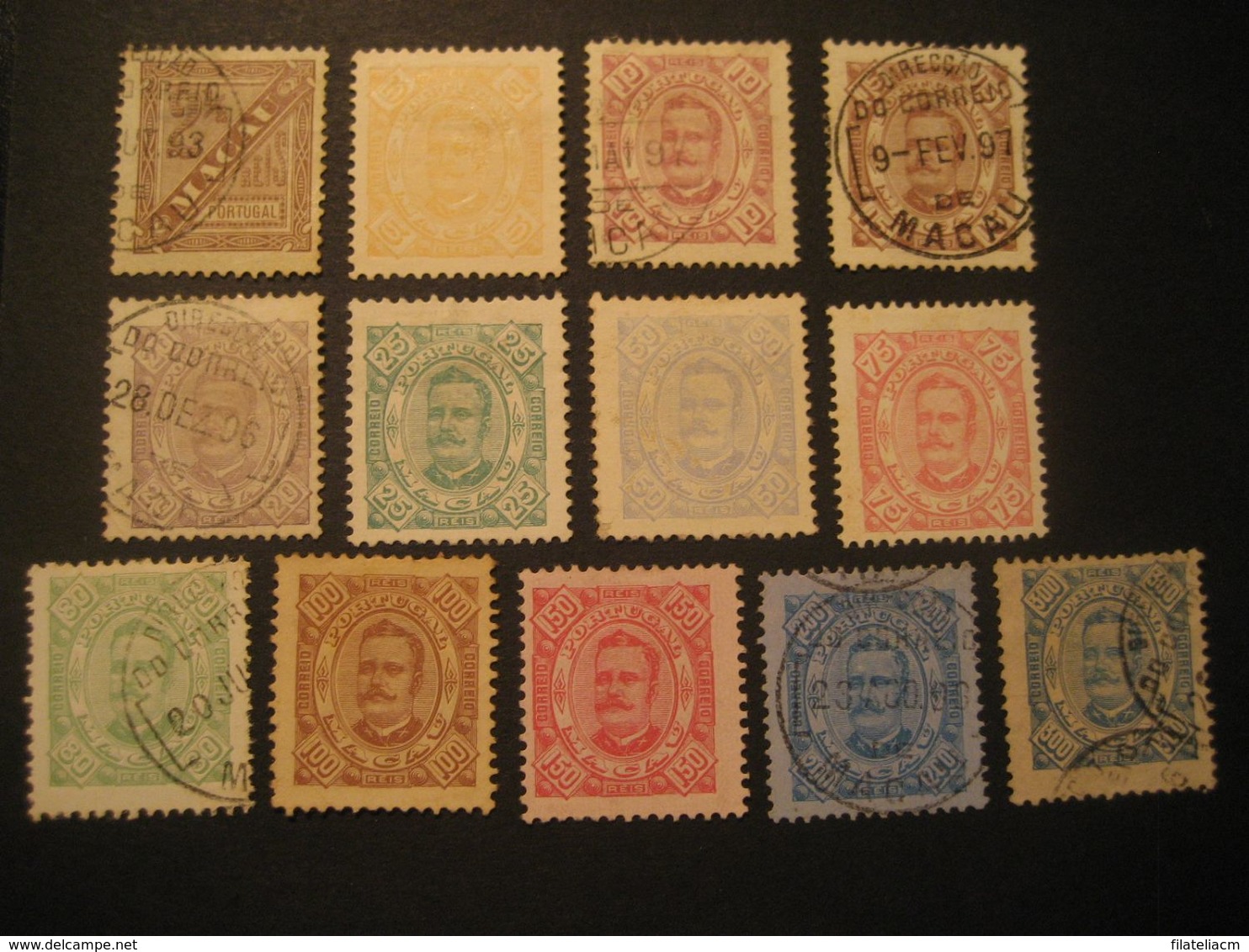 MACAU 1893/4 Yvert 46/58 (13 Stamp Set (7 Cancel) Cat. Year 2008: 369 Eur) Macao Portugal China Area - Oblitérés