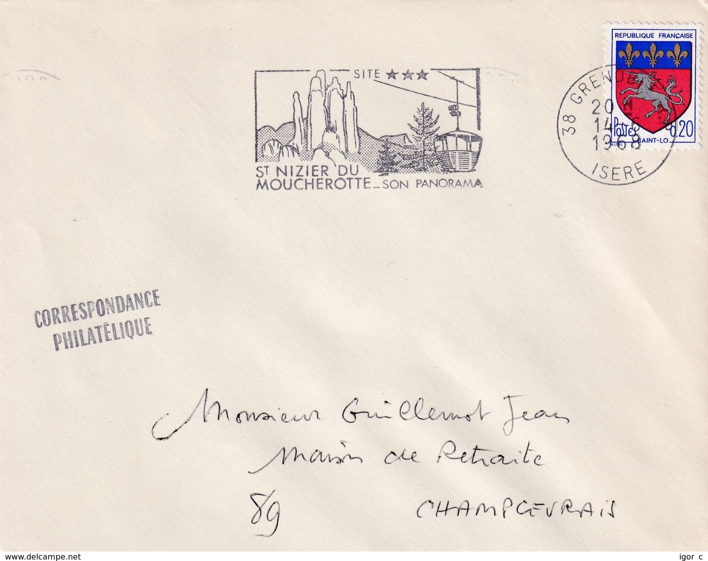 France 1968 Cover; Winter Olympic Games Grenoble: St Nizier Du Moucherotte; Ski Jumping Venue Cable Car Mountains Alps - Winter 1968: Grenoble