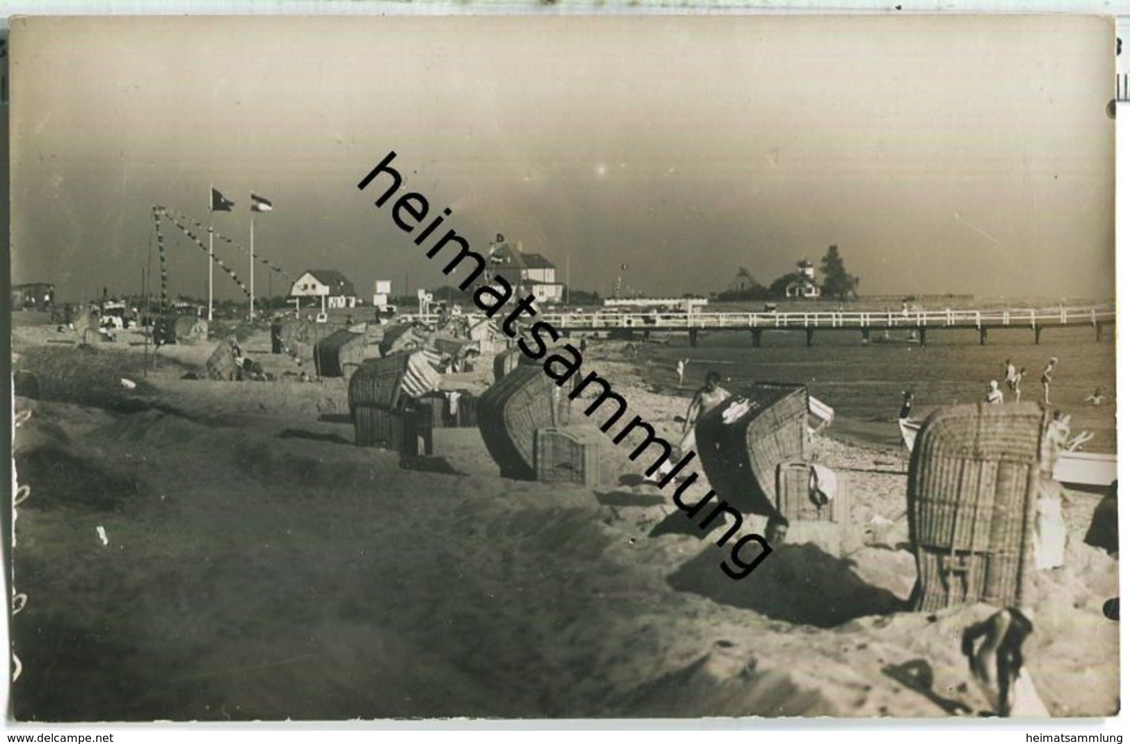 Pelzerhaken - Strand - Landungsbrücke - Foto-Ansichtskarte - Stempel Julius Simonsen Oldenburg - Neustadt (Holstein)