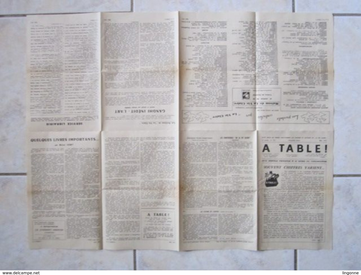 1972 RARE REVUE "LA VIE CLAIRE" "A TABLE" Revue Mensuelle D'éducation Et De Défense Des Consommateurs. - Koken & Wijn