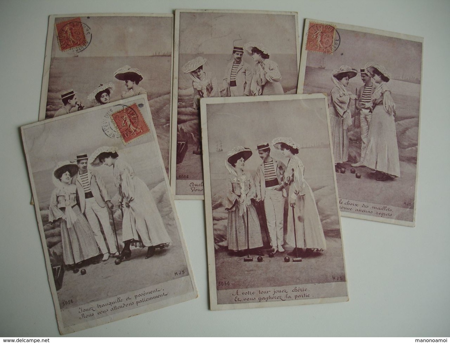 Serie 5 Carte Homme 2 Femme Jeu De Croquet Plage - Other & Unclassified