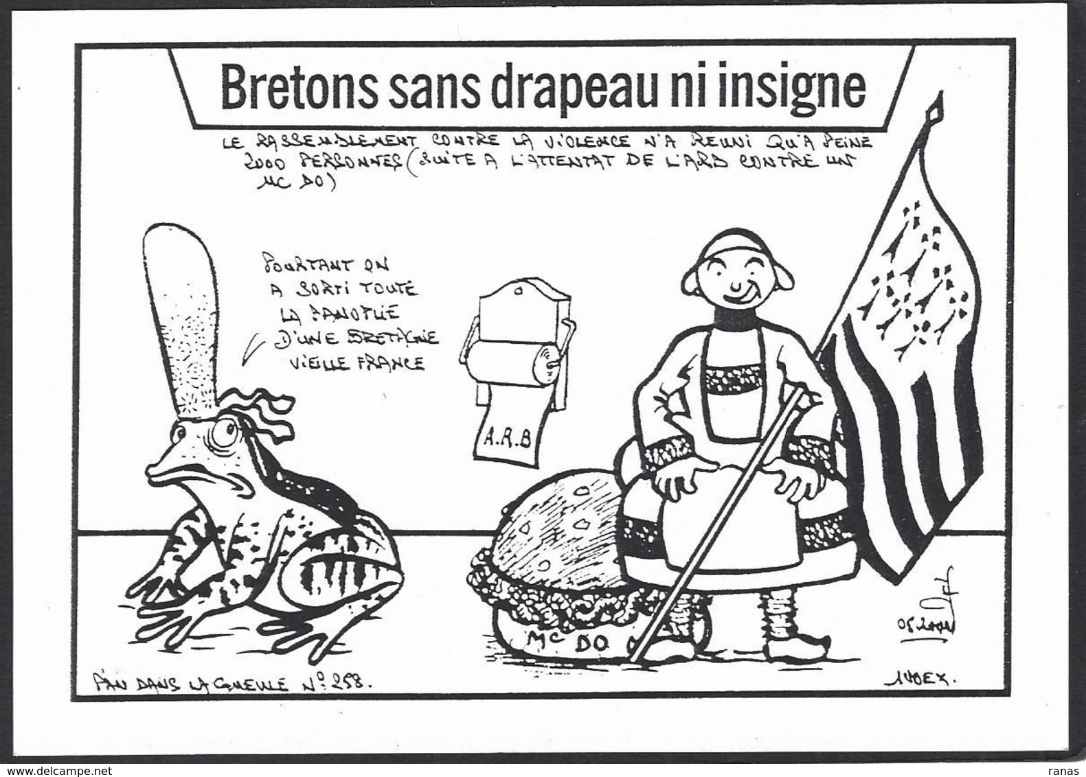 CPM Bécassine Caricature Satirique Tirage Limité Numéroté En 100 Exemplaires Signés Bretagne - Bandes Dessinées