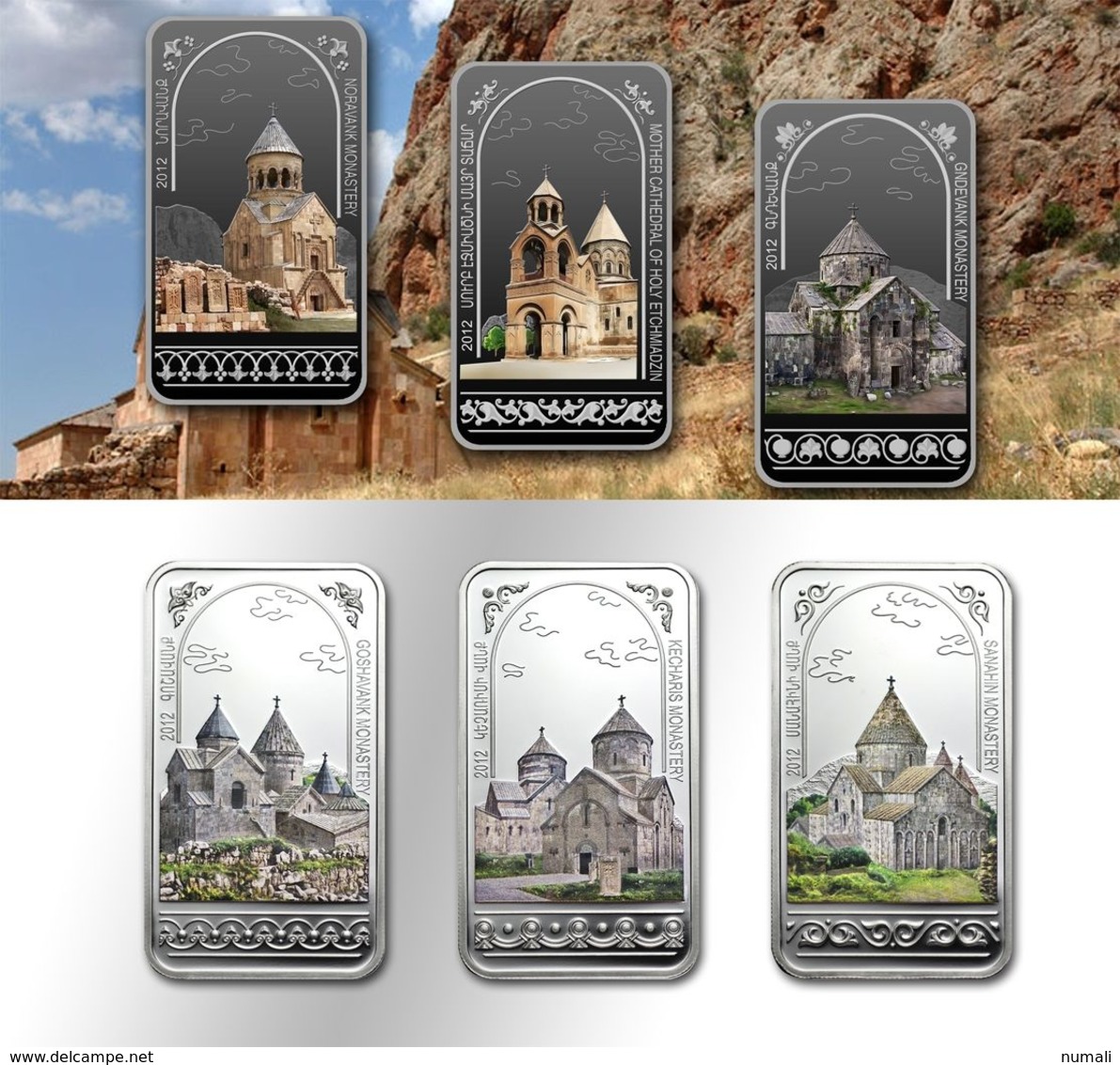 ARMENIA 1000 DRAM SILVER COIN PROOF 2012 Armenian Monasteries And Churches Set - Armenien