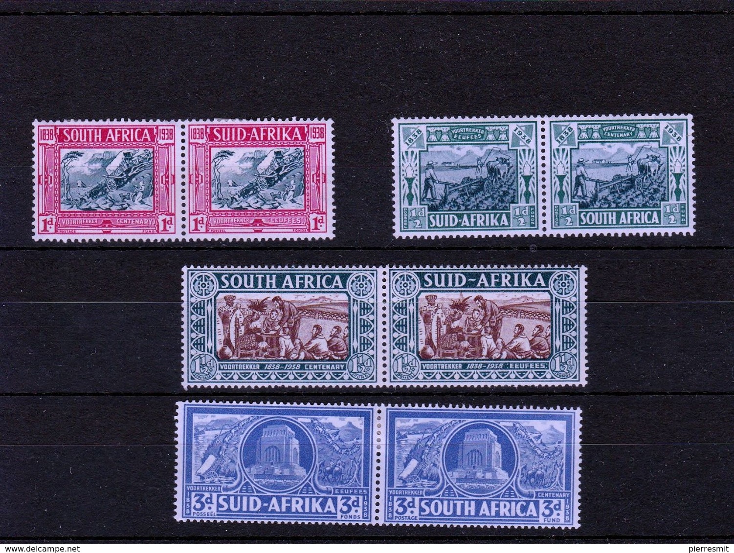 South Africa - 1938 Voortrekker 100 Year Commemoration, Mint Hinged And UMM - Unused Stamps