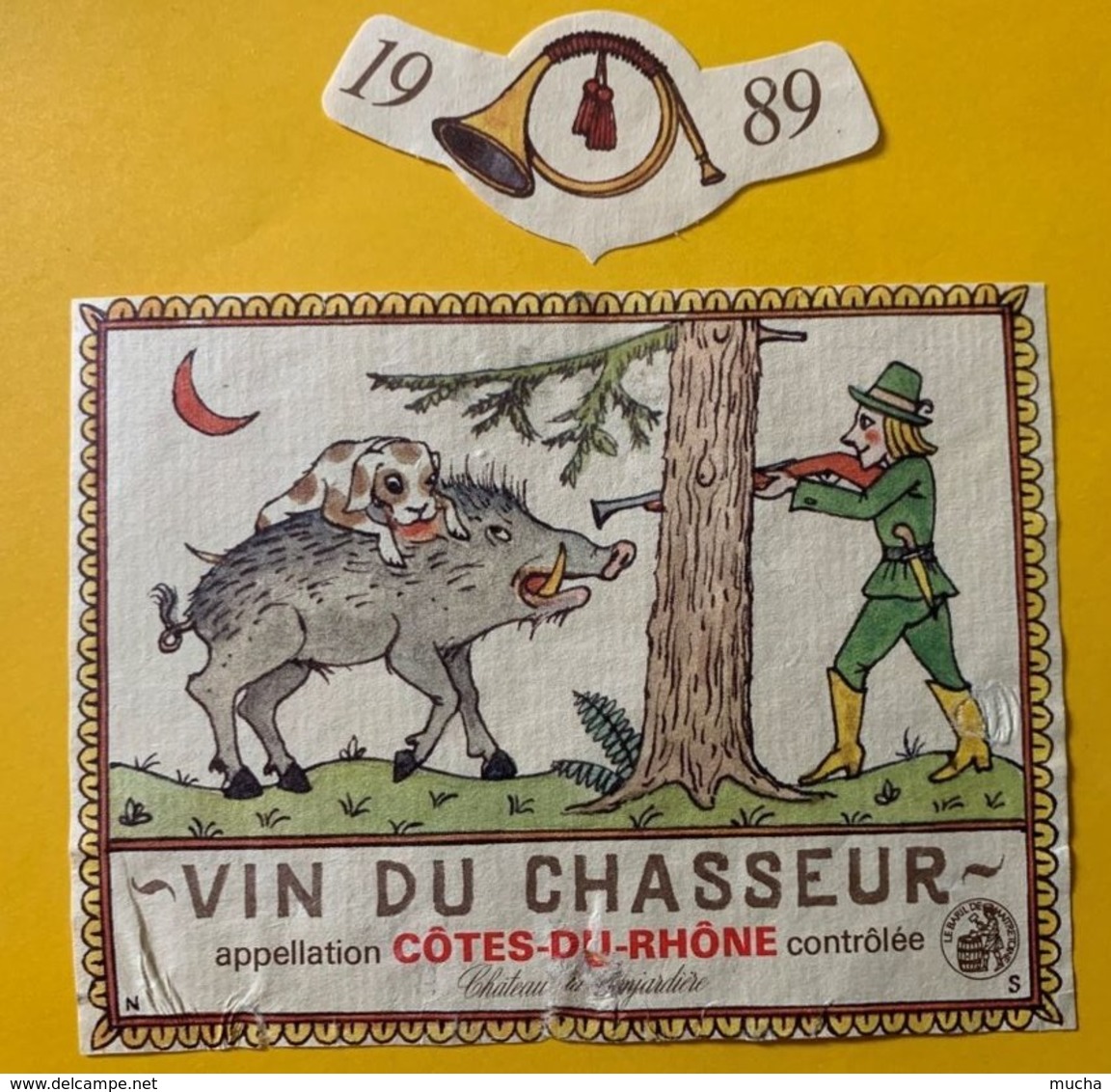 15022 - Vin Du Chasseur 1989 Côtes-du-Rhône - Jagd