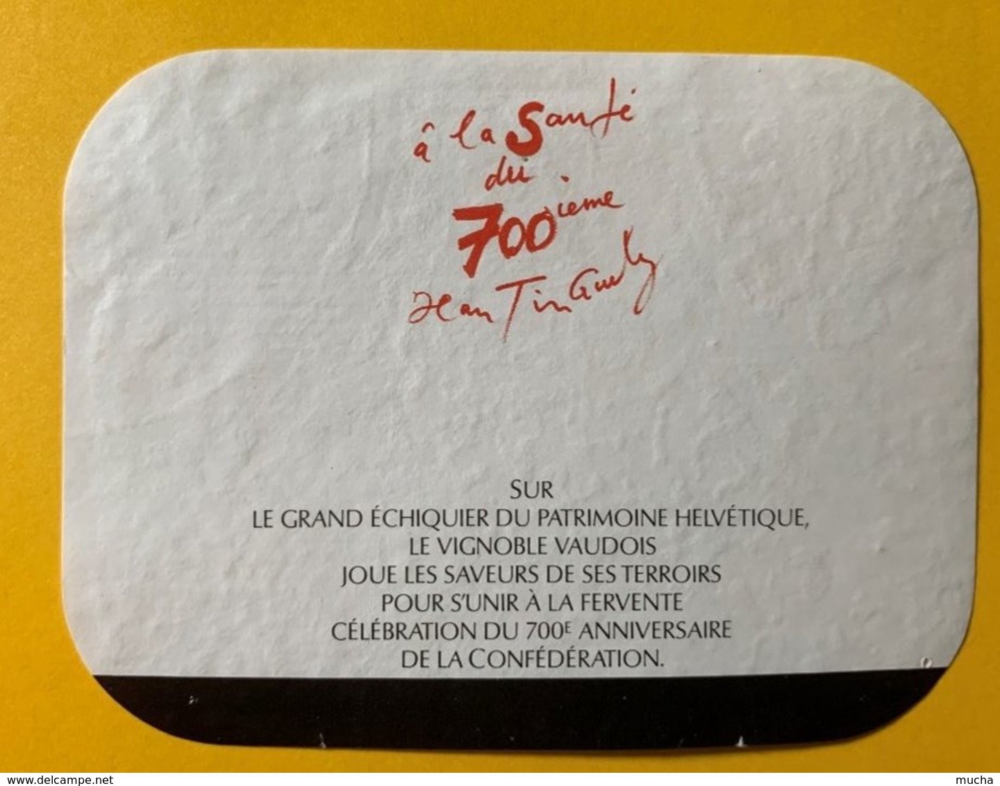 15028 - Réserve Du 700e 4 étiquettes Dessin De Jean Tinguely - 700 Años De La Confederación Helvética