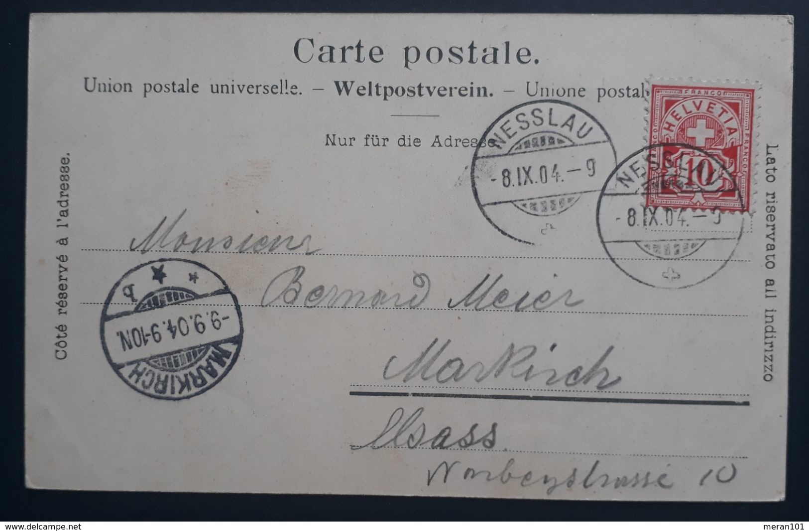 Schweiz 1904, Nesslau- Am Speerweg NESSLAU Gelaufen MARKIRCH - Nesslau