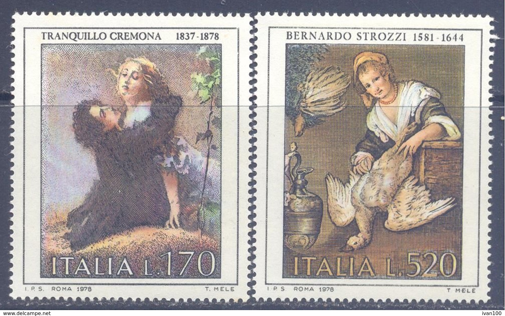 1978. Italy, Paintings, 2v, Mint/** - 1971-80:  Nuovi