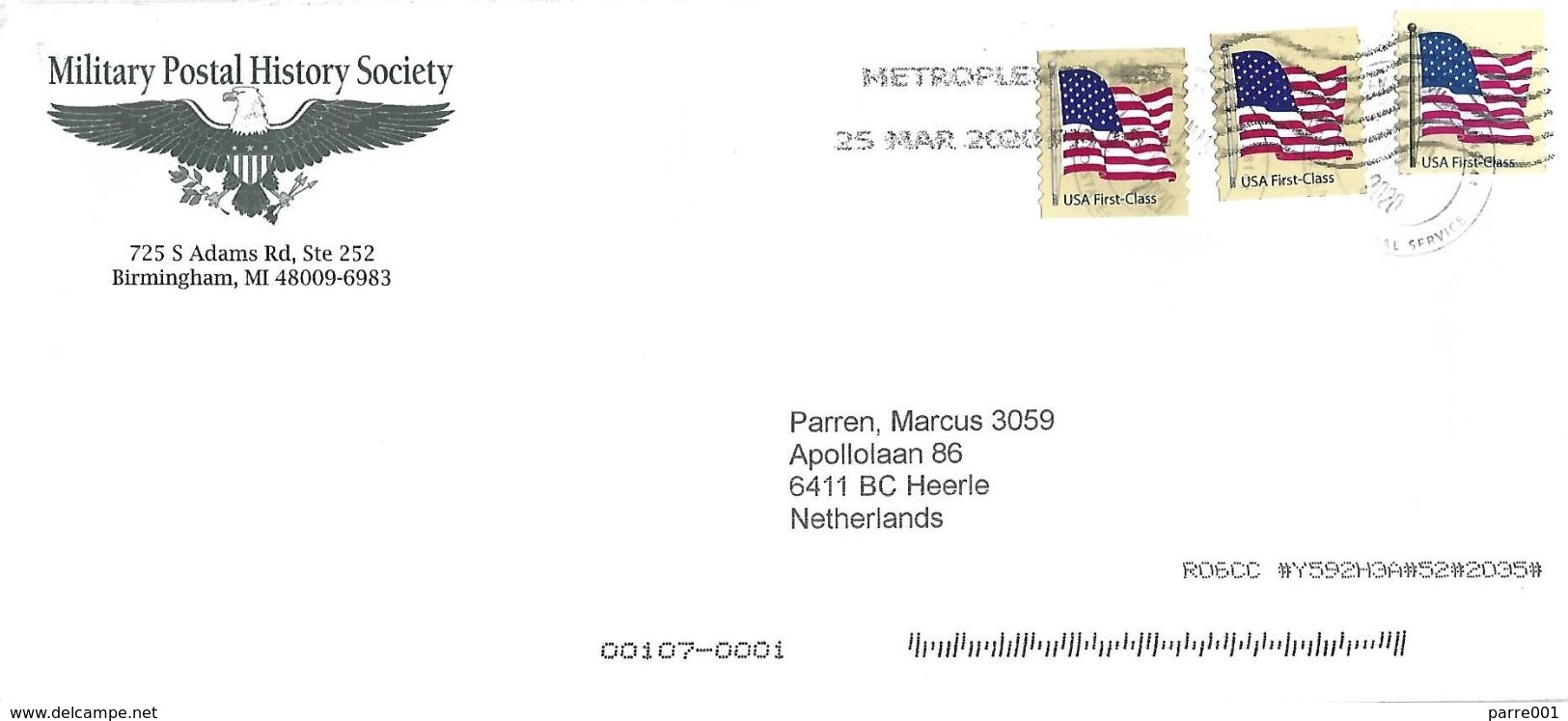 USA 2020 Metropole Flag Stars Stripes Military Coil Stamps Cover - Buste