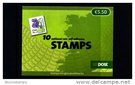 IRELAND/EIRE - 2009  € 5.50  BOOKLET  FLOWERS  SELF-ADHESIVE  MINT NH - Altri & Non Classificati