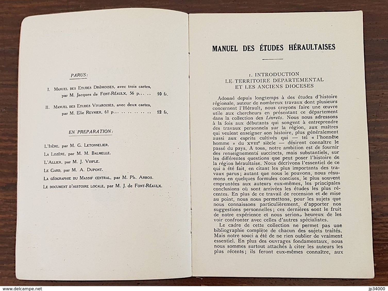 MANUEL DES ETUDES HERAULTAISES (avec 3 Cartes). Emile Appolis 1943 - Languedoc-Roussillon