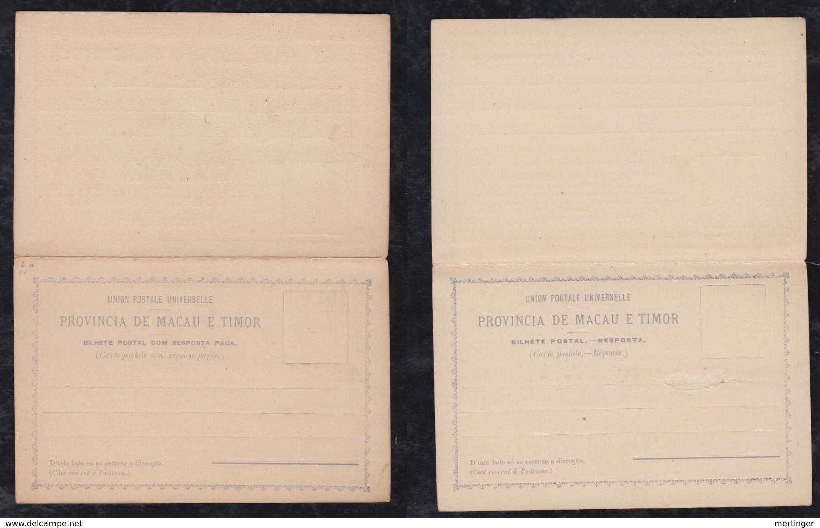 Portugal MACAU China 1892 Stationery Pre-printed Reply Postcard ** MNH - Brieven En Documenten