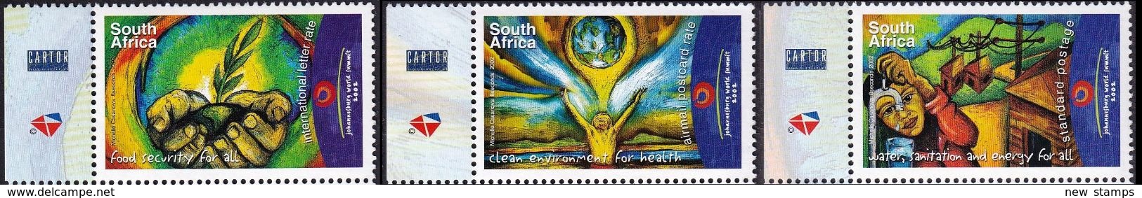 South Africa 2002 World Summit For Sustainable Development Johannesburg 2nd Issue 3v MNH - Unused Stamps