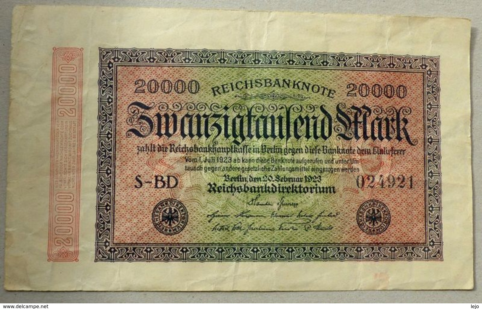 Reichsbanknote 20000 Mark 20-02-1923 - 20.000 Mark