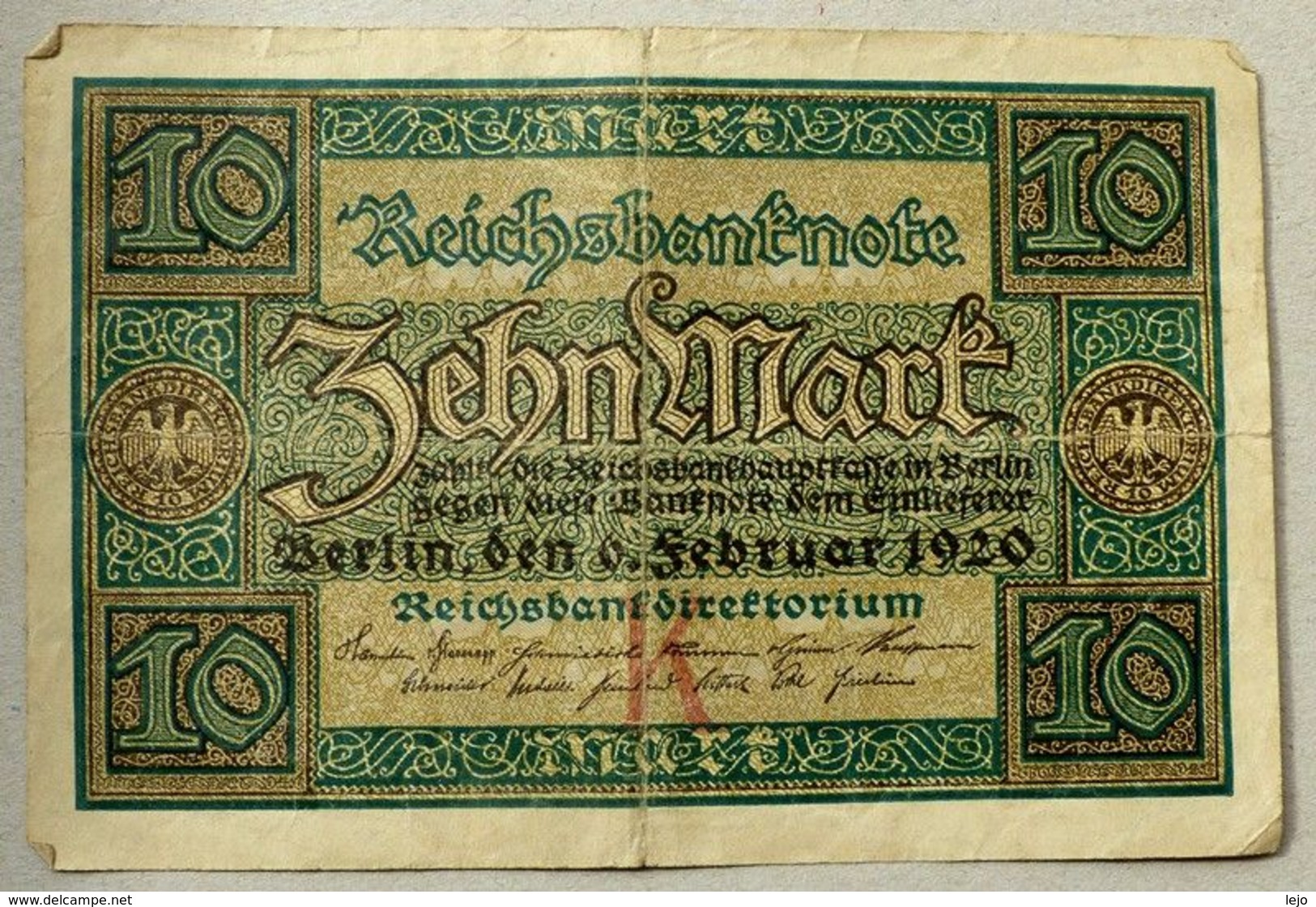 Reichsbanknote 10 Mark 06-02-1920 - 20 Mark