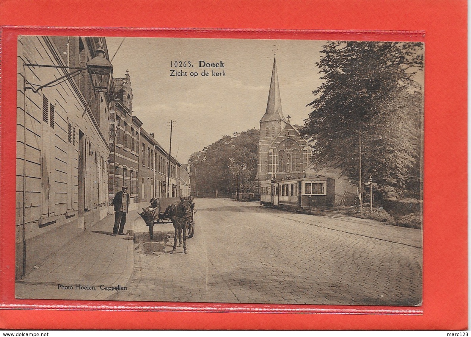 DONCK-BRASSCHAAT-EKEREN: HOELEN-ZICHT OP DE KERK-TRAM-MET VOLK - Brasschaat