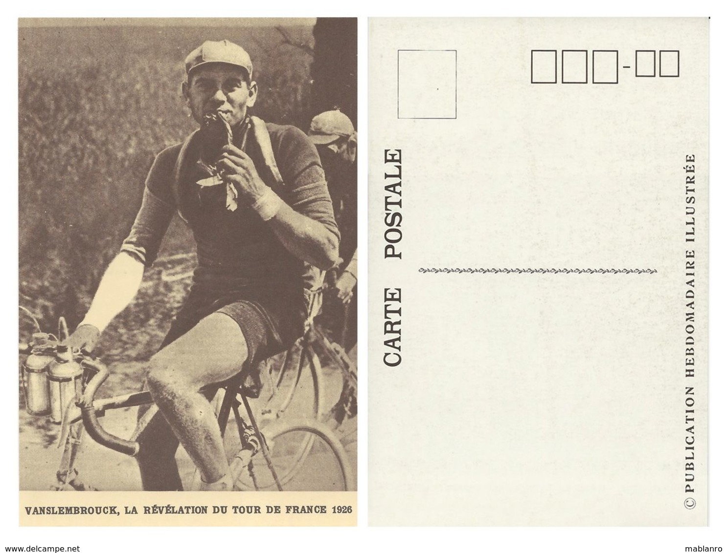 CARTE CYCLISME VANDENBROUCK TOUR 1926 - Cycling