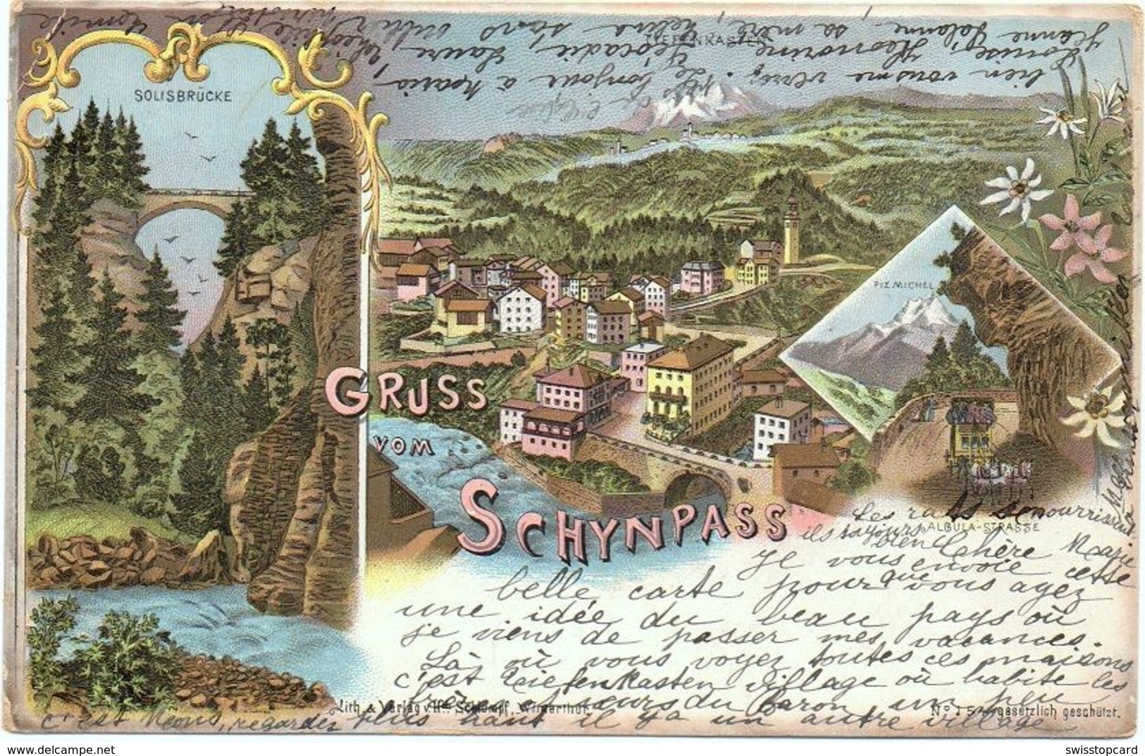 LITHO Tiefencastel Gruss Vom SCHYNPASS - Tiefencastel