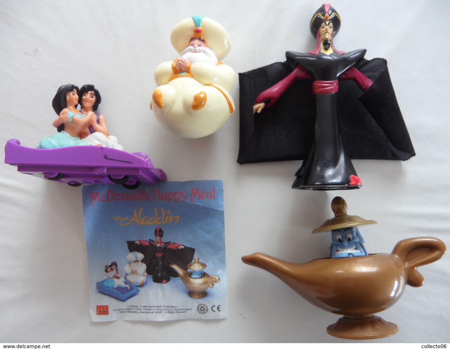 Lot 4 Personnages Mac Donald's Disney Aladdin 1993 Très Bon état - McDonald's