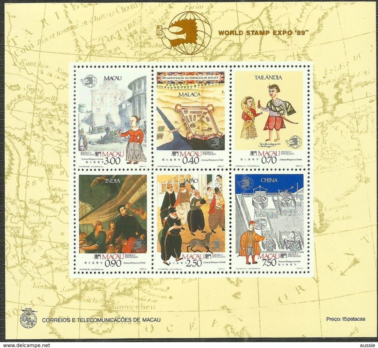 Macau Macao 1989 Yvertn° Bloc 12 *** MNH World Stamp Expo '89 - Blocs-feuillets
