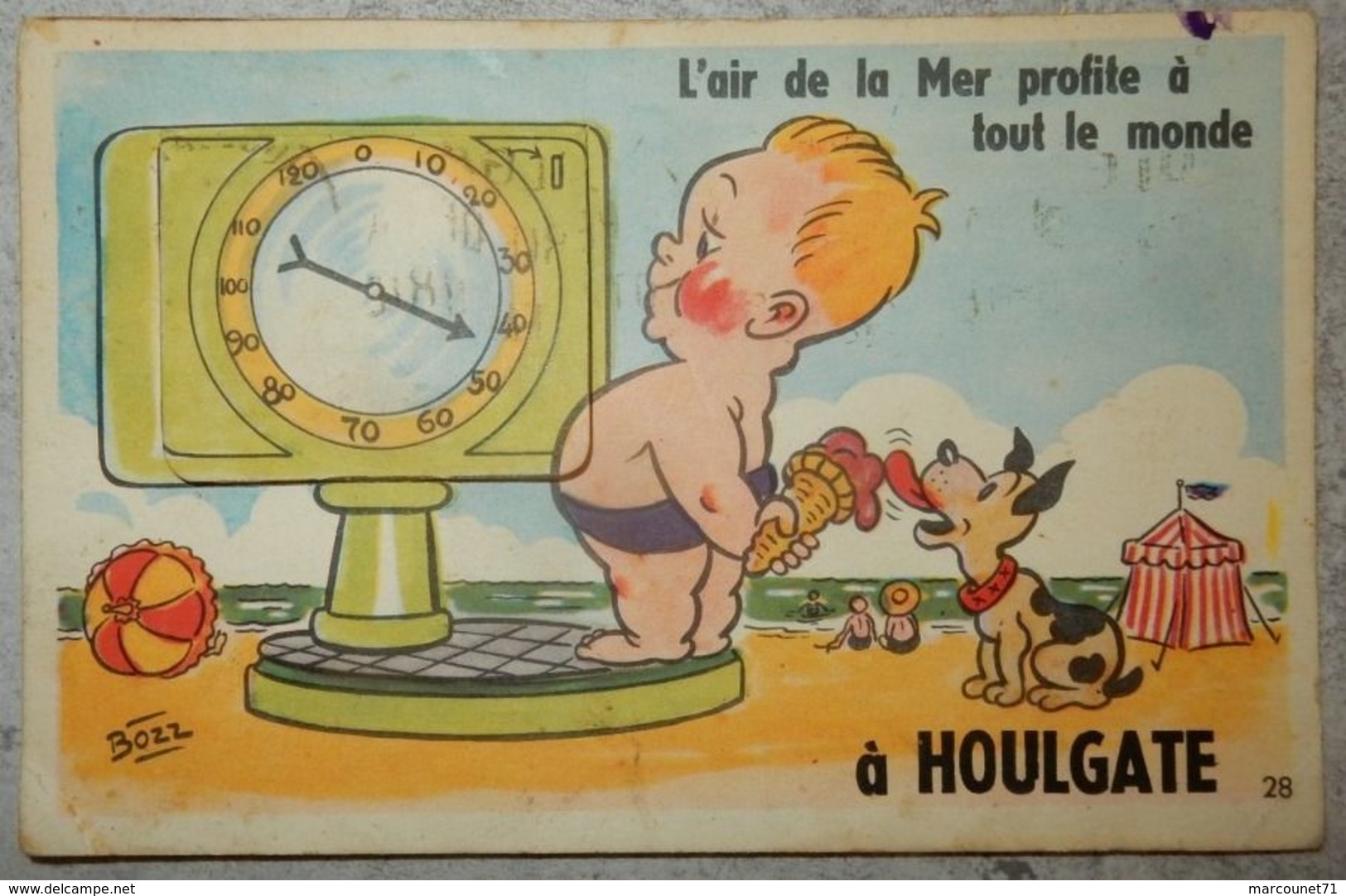 14 CPA HOULGATE CARTE A SYSTÈME L'AIR DE LA MER PROFITE A TOUT LE MONDE ILLUSTRATEUR BOZZ - Houlgate