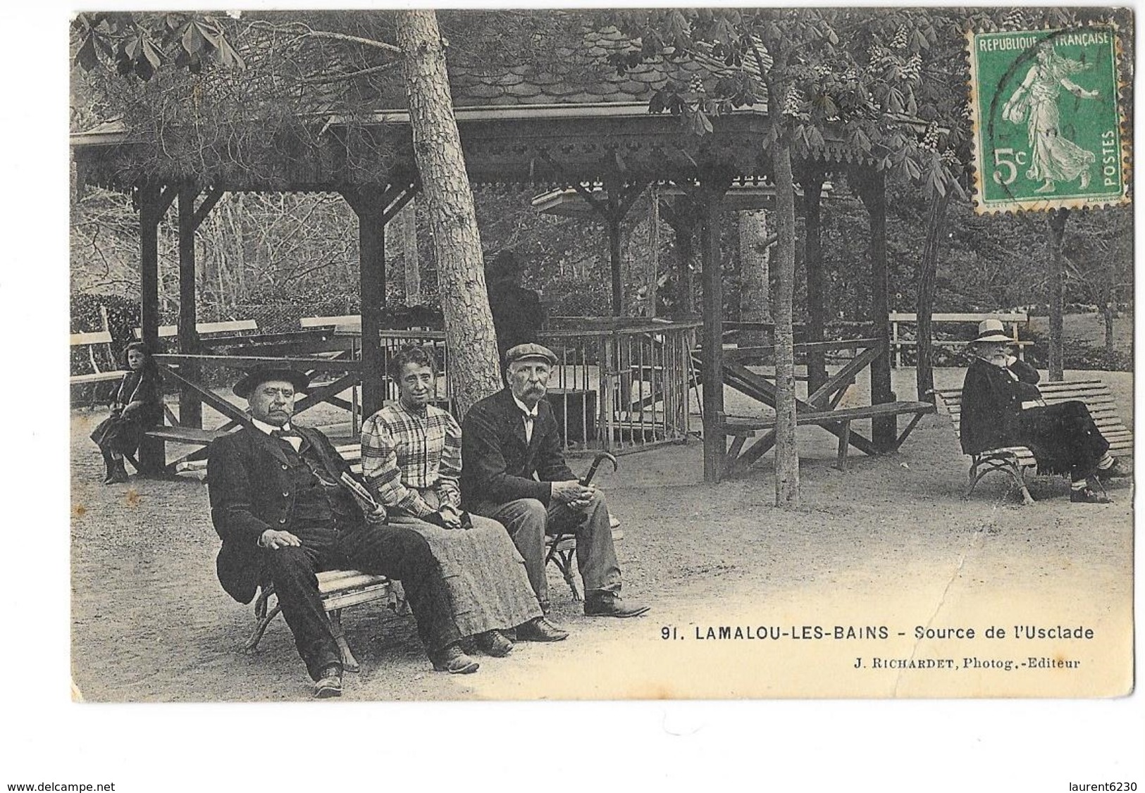 Lamalou-les-Bains - Source De L'Usclade - édit. J. Richardet 91 + Verso - Lamalou Les Bains